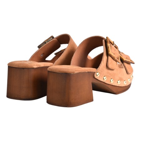 ZOCCOLO CAMOSCIO DOPPIA FIBBIA J.O.LUXURY STYLE 2362 CUOIO