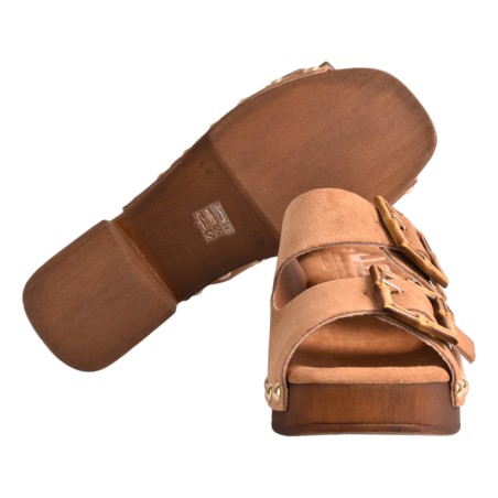 ZOCCOLO CAMOSCIO DOPPIA FIBBIA J.O.LUXURY STYLE 2362 CUOIO