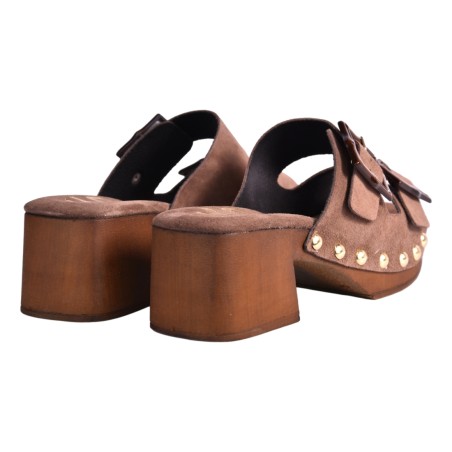 ZOCCOLO CAMOSCIO DOPPIA FIBBIA J.O.LUXURY STYLE 2362 T.MORO