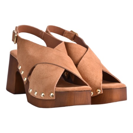SANDALO ZOCCOLO INCROCIO J.O.LUXURY STYLE 2471 CUOIO