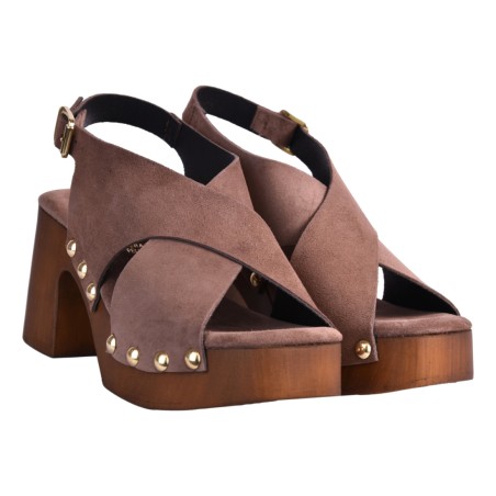 SANDALO ZOCCOLO INCROCIO J.O.LUXURY STYLE 2471 T.MORO