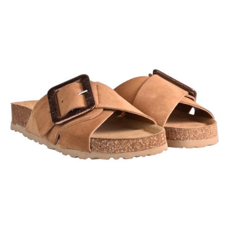 CIABATTA INCROCIO C/FIBBIA J.O.LUXURY STYLE 6166 CUOIO/BRONZO