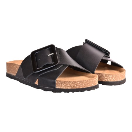 CIABATTA INCROCIO C/FIBBIA J.O.LUXURY STYLE 6166 NERO/NERO
