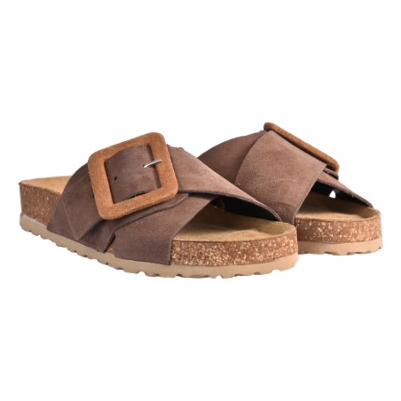 CIABATTA INCROCIO C/FIBBIA J.O.LUXURY STYLE 6166 T.MORO/CUOIO