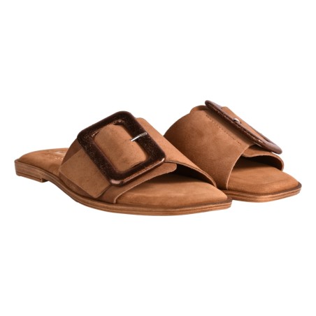 CIABATTA CAMOSCIO FIBBIA J.O.LUXURY STYLE 6208 CUOIO/BRONZO