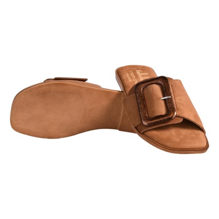 CIABATTA CAMOSCIO FIBBIA J.O.LUXURY STYLE 6208 CUOIO/BRONZO
