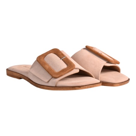 CIABATTA CAMOSCIO FIBBIA J.O.LUXURY STYLE 6208 NUDE/CUOIO