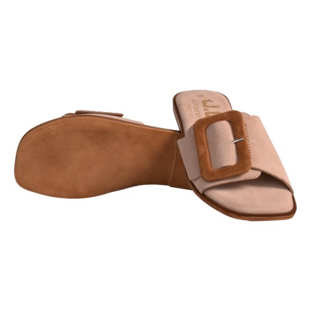 CIABATTA CAMOSCIO FIBBIA J.O.LUXURY STYLE 6208 NUDE/CUOIO