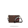 PEEKING CHARACTER CHECK POUCHETTE SPRAYGROUND 910B7509NSZ BROWN