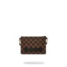 PEEKING CHARACTER CHECK POUCHETTE SPRAYGROUND 910B7509NSZ BROWN