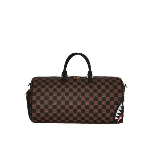 PEEKING CHARACTER CHECK DUFFEL SPRAYGROUND 910D7506NSZ BROWN
