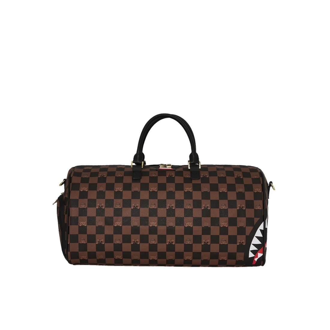 PEEKING CHARACTER CHECK DUFFEL SPRAYGROUND 910D7506NSZ BROWN