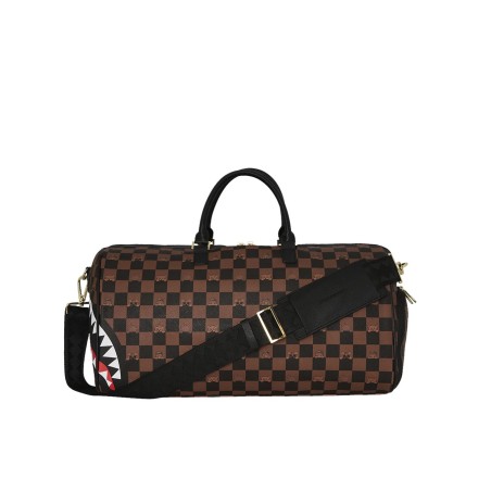 PEEKING CHARACTER CHECK DUFFEL SPRAYGROUND 910D7506NSZ BROWN