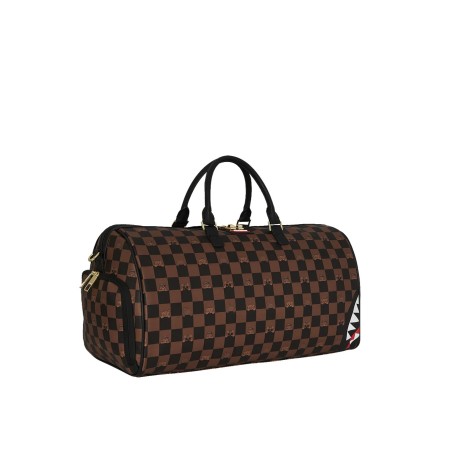 PEEKING CHARACTER CHECK DUFFEL SPRAYGROUND 910D7506NSZ BROWN