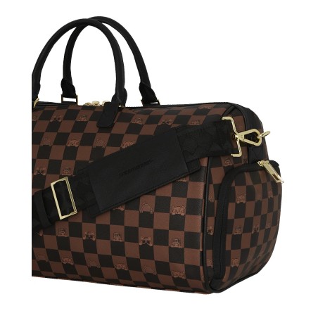 PEEKING CHARACTER CHECK DUFFEL SPRAYGROUND 910D7506NSZ BROWN