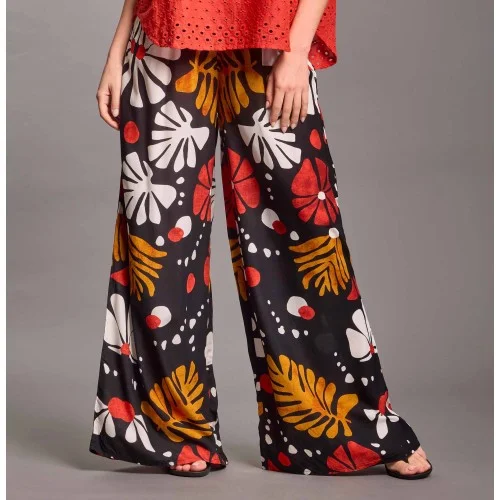 PANTALONE PALAZZO VACANZE ITALIANE 121 MULTICOLOR