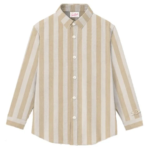 MEREDITH SHIRT LINEN STRIPES POP V1110 MC2 SAINT BARTH MDH001 05739H