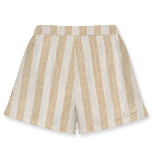 MEAVE SHORTS LINEN STRIPES POP V1110 MC2 SAINT BARTH MEA002 05739H