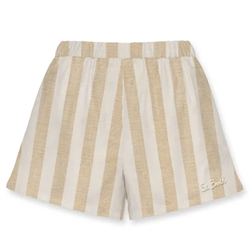 MEAVE SHORTS LINEN STRIPES POP V1110 MC2 SAINT BARTH MEA002 05739H