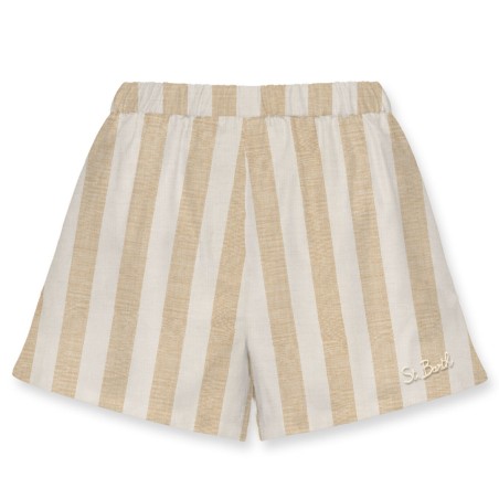 MEAVE SHORTS LINEN STRIPES POP V1110 MC2 SAINT BARTH MEA002 05739H