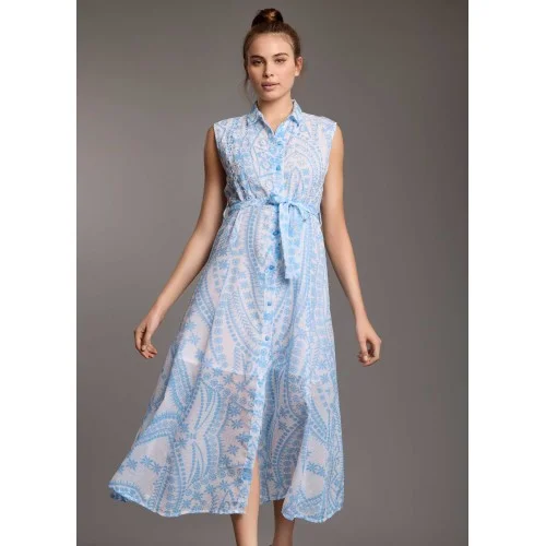 IRIS MAXI ABITO CAMICIA ICONIQUE 040 LIGHTBLU