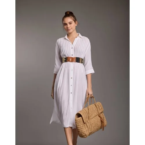 OLIVIA MAXI ABITO CAMICIA ICONIQUE 111 BIANCO
