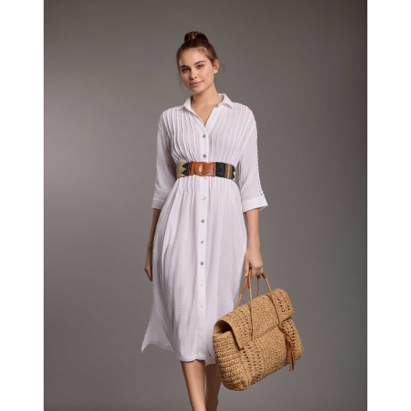 OLIVIA MAXI ABITO CAMICIA ICONIQUE 111 BIANCO