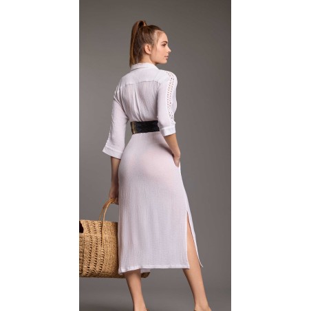 OLIVIA MAXI ABITO CAMICIA ICONIQUE 111 BIANCO