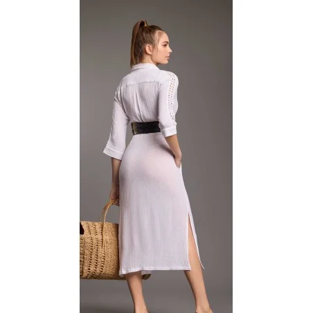 OLIVIA MAXI ABITO CAMICIA ICONIQUE 111 BIANCO