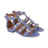 SANDALO BASSO BORCHIE BOTTONE VIA ROMA 15 3714 GLICINE