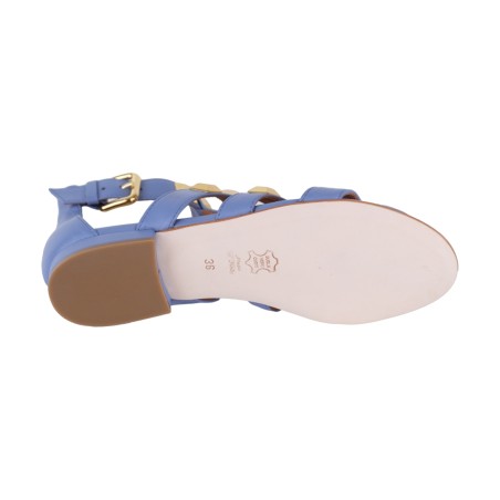 SANDALO BASSO BORCHIE BOTTONE VIA ROMA 15 3714 GLICINE