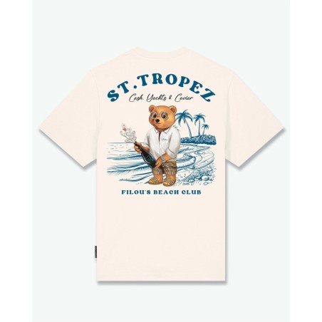 T-SHIRT FILOU 114 BACKPRINT ST.TROPEZ BARON FILOU FIL114TSTR PEARL