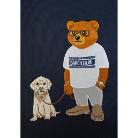 T-SHIRT FILOU 124 EMBROIDERED BARON FILOU FIL124TSEM NAVY
