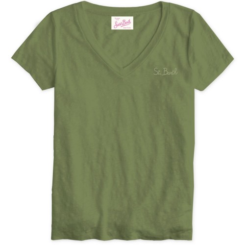 ELOISE V-NECK T-SHIRT 52 MC2 SAINT BARTH ELOI001 00135H