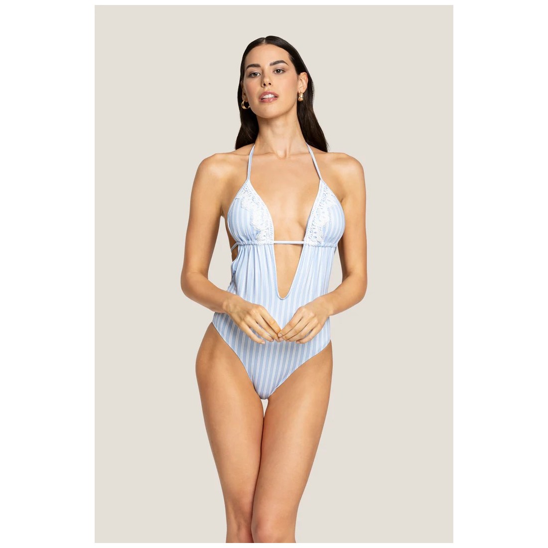 COSTUME INTERO BALZA VERTICAL LINES 4GIVENESS WBWIN5119 AZZURRO