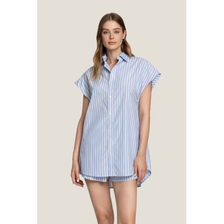 MINI DRESS VERTICAL LINES 4GIVENESS WRWCM4895 AZZURRO