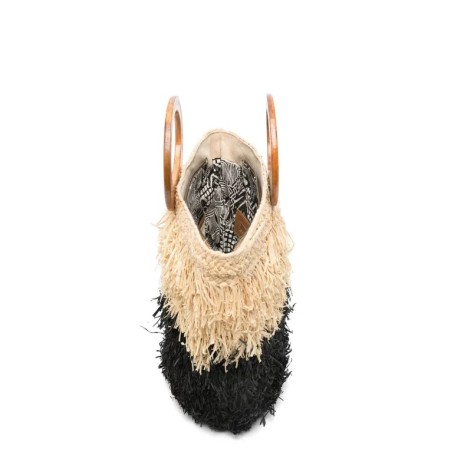 BORSA KESHIA LARGE AFAR KESHIA_L BLACK/STRAW