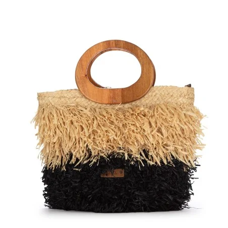 BORSA KESHIA MEDIUM AFAR KESHIA_M BLACK/STRAW