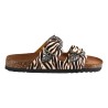 CIABATTA IN CAVALLINO DOPPIA FIBBIA KBR SHOES TOKIO ZEBRA