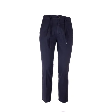 PANTALONE SLIM TAPERED CON COULISSE CRUNA MITTE.901 BLU