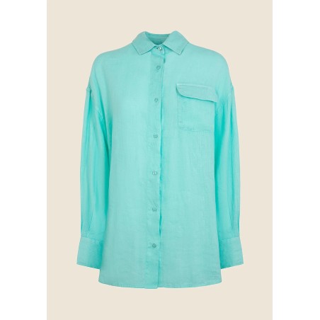 CAMICIA OVER F**K 1264AQ ACQUAMARINE