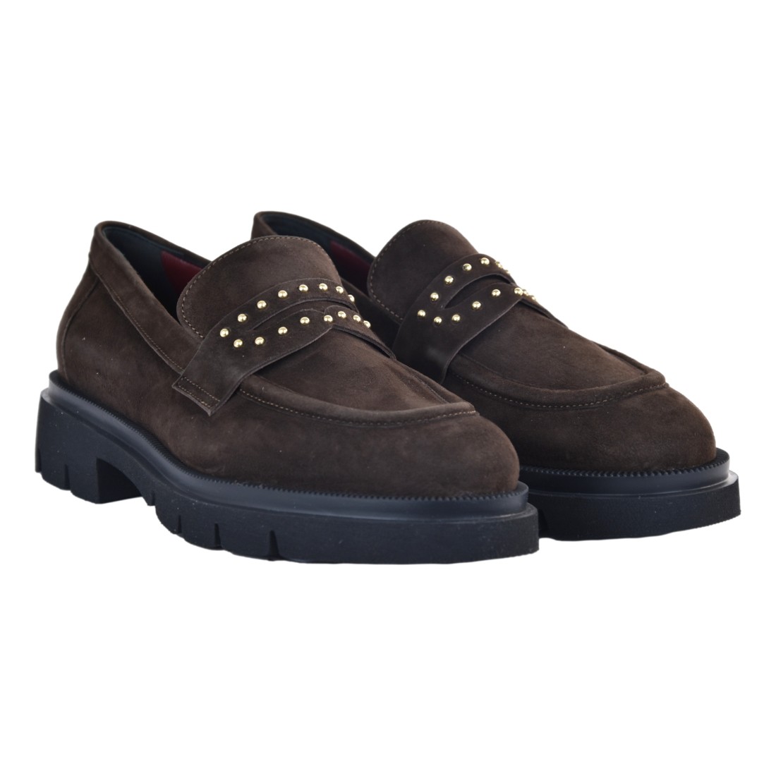MOCASSINO CAMOSCIO C/BORCHIE LA PARIGINA 314BOR CAFFE