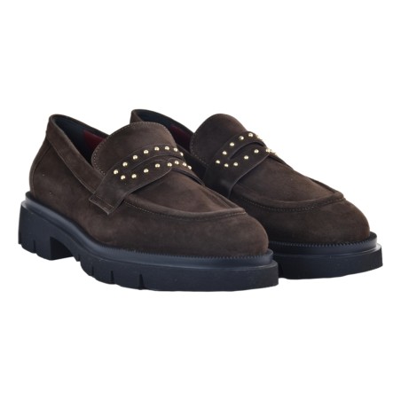 MOCASSINO CAMOSCIO C/BORCHIE LA PARIGINA 314BOR CAFFE