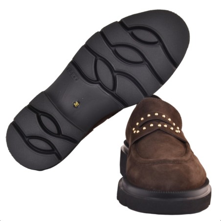 MOCASSINO CAMOSCIO C/BORCHIE LA PARIGINA 314BOR CAFFE