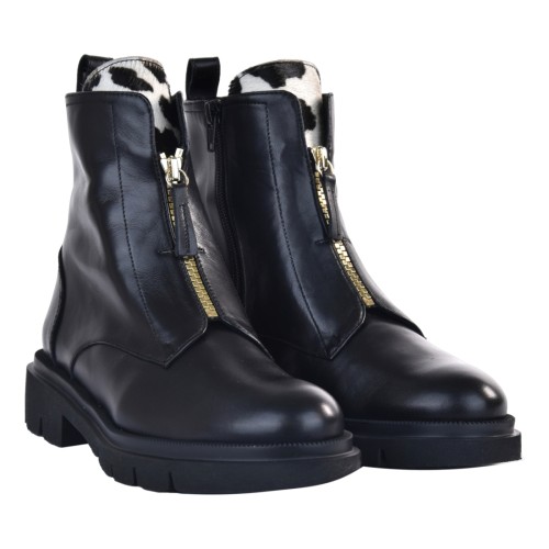 STIVALETTO C/ZIP FRONTALE ORO LA PARIGINA 380 NERO