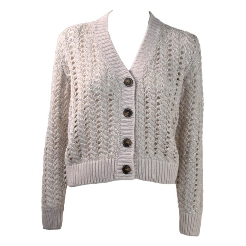 CARDIGAN CORTO TRECCE D.EXTERIOR 61183 GESSO