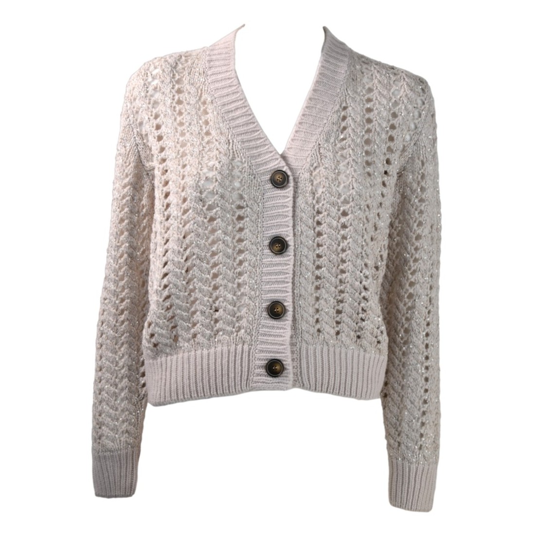 CARDIGAN CORTO TRECCE D.EXTERIOR 61183 GESSO