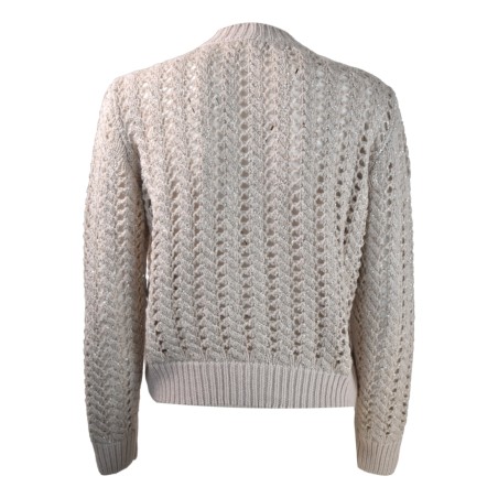 CARDIGAN CORTO TRECCE D.EXTERIOR 61183 GESSO