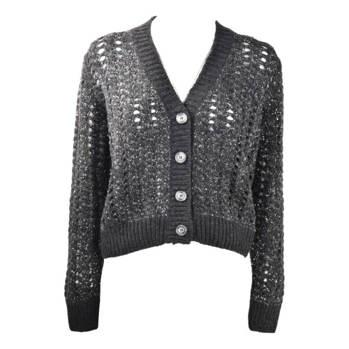 CARDIGAN CORTO TRECCE D.EXTERIOR 61183 PIOMBO