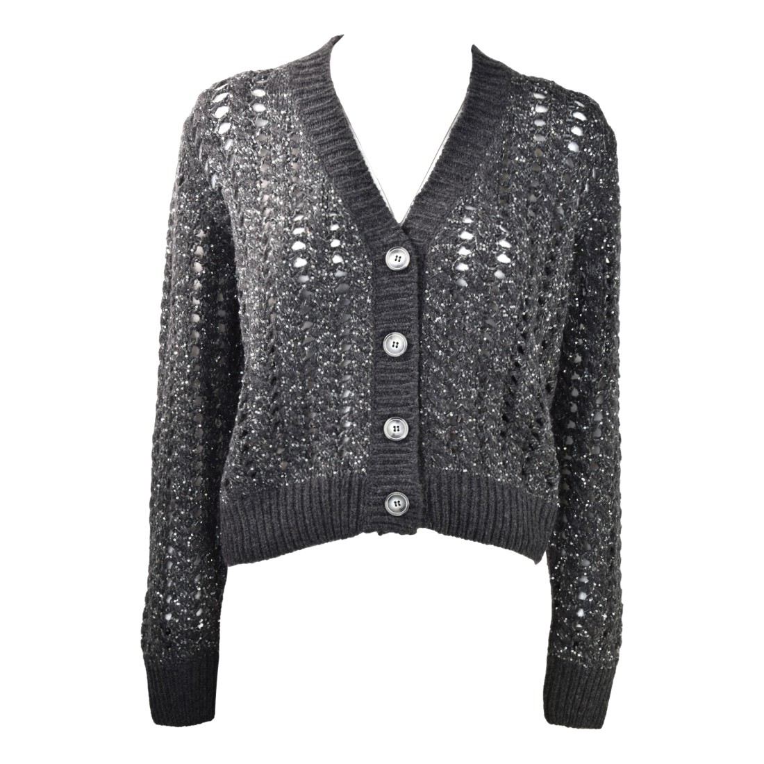 CARDIGAN CORTO TRECCE D.EXTERIOR 61183 PIOMBO